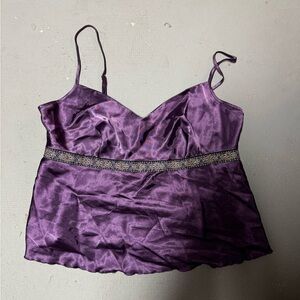 Elegant Purple Chemise with Embellished Waist